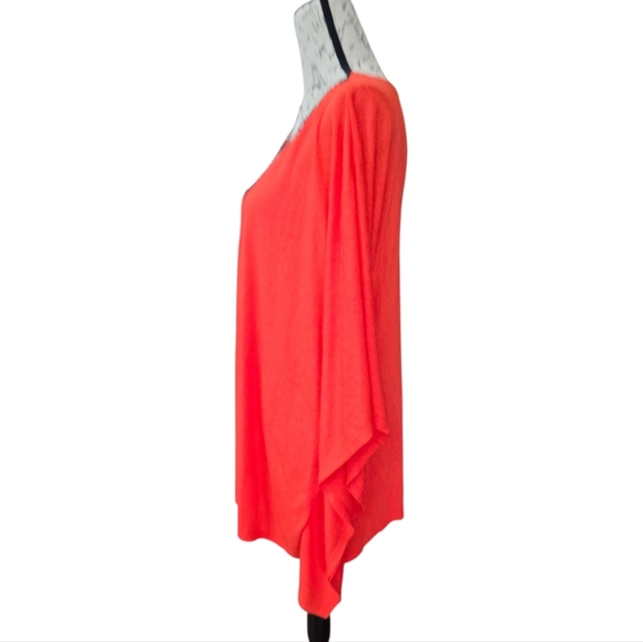 Soft Surroundings Beaded Red Orange Poncho Top XL - Picture 3 of 8